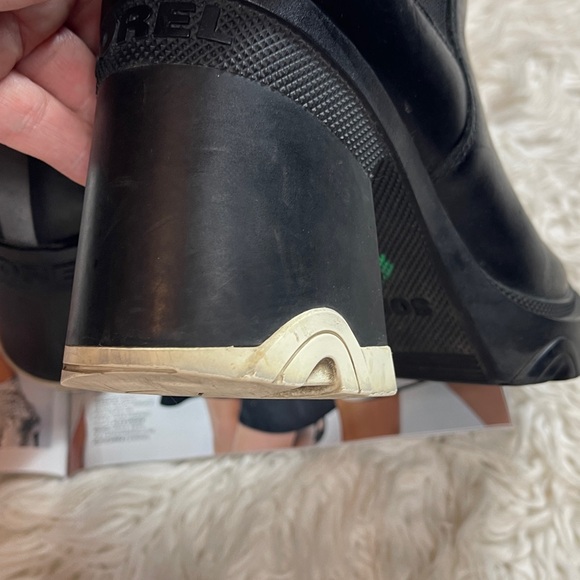 Sorel Brex Chelsea Heeled Waterproof Pull On Boots Black/White - Picture 7 of 12